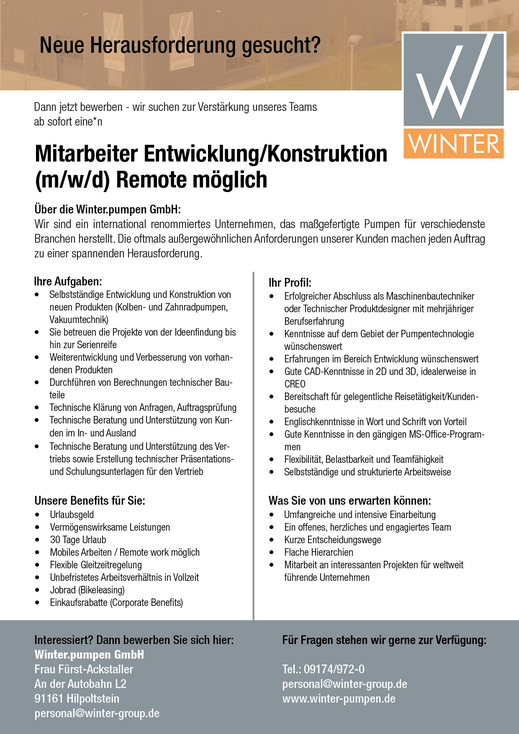 Stellenanzeige-Mitarbeiter-Entwicklung